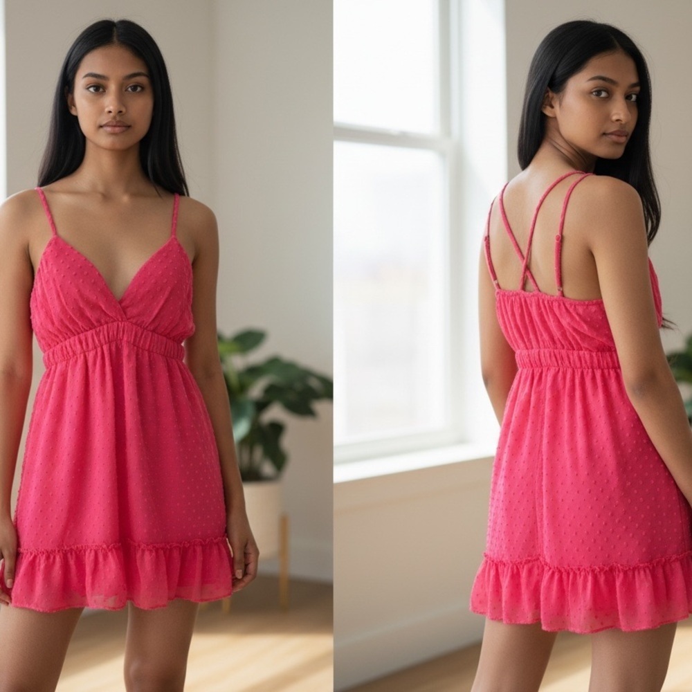 Speechless Pink Ruffled Mini Sundress Size XL